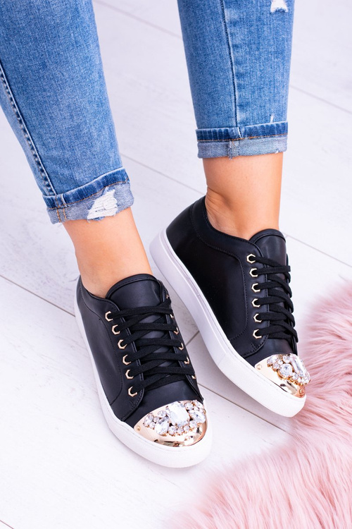 Чорні кросівки Lu Boo з блискучими кристалами