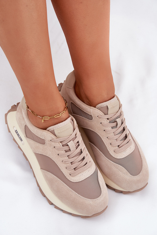 Замшеві Кросівки На Платформі Жіночі Big Star RR274897 HI-POLY SYSTEM Бежеві