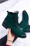 Шкіряні зелені жіночі черевики Millano на шнурівці