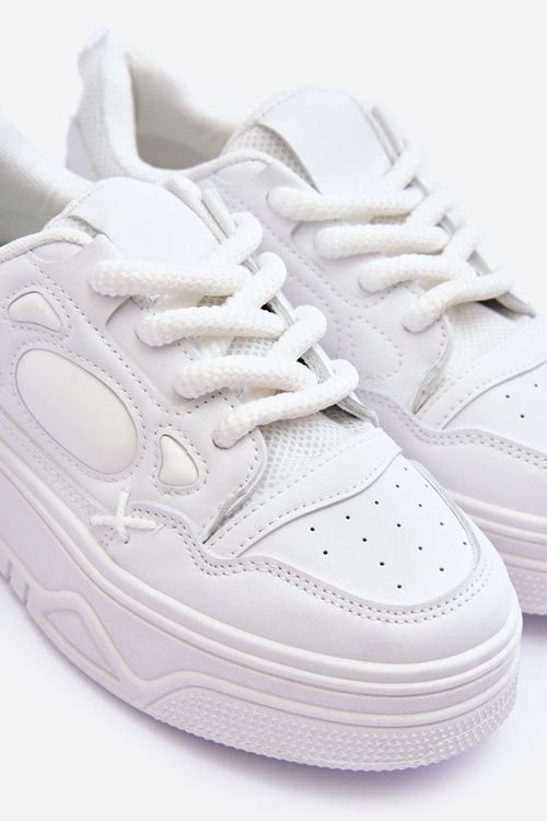 Жіночі кросівки на платформі білі Finos