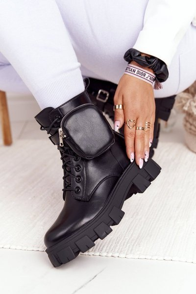 Чоботи жіночі на платформі з портмоне Чорна субота