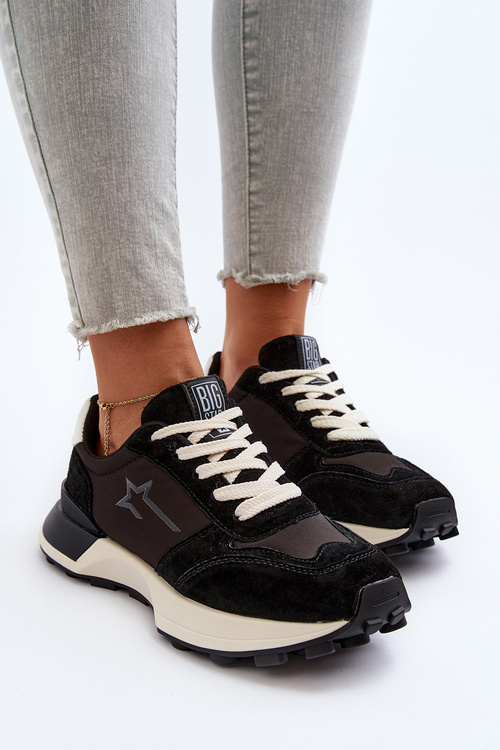 Жіночі шкіряні кросівки Big Star NN274963 Чорні