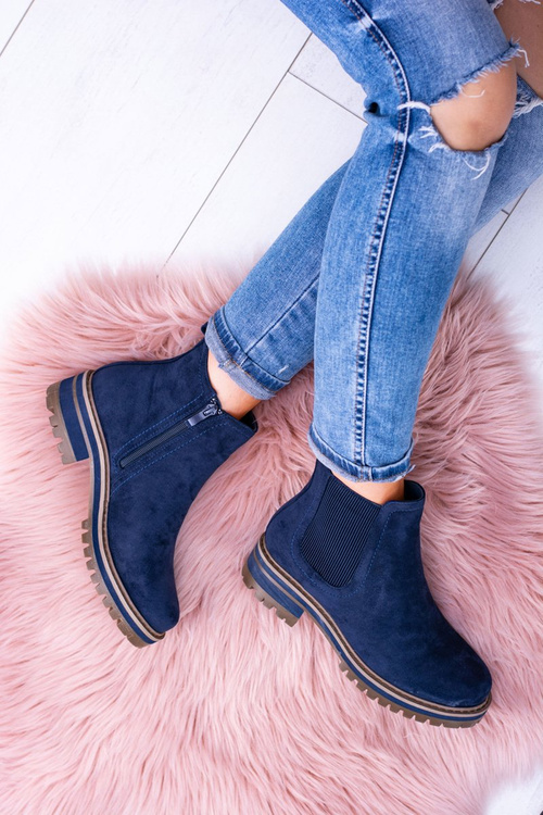 Темно-сині жіночі черевики Gravis на шпильці на плоскій підошві