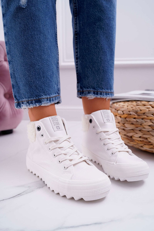 Жіночі кросівки Big Star на високих підборах білі EE274146