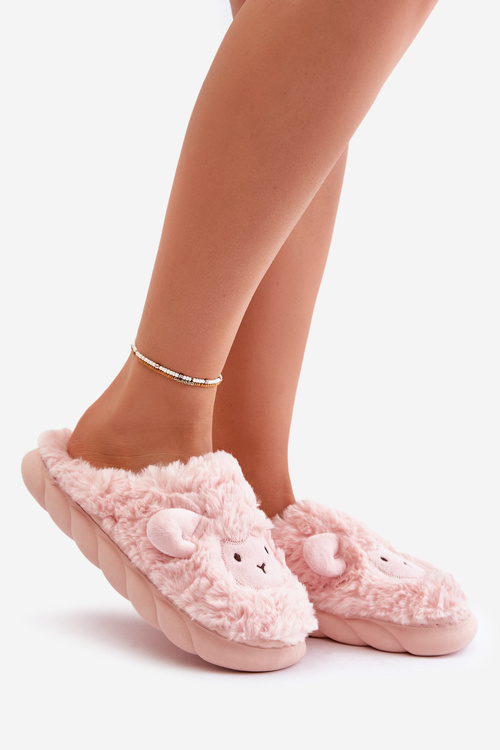 Жіночі пухнасті тапочки з мотивом овець, рожева Фея