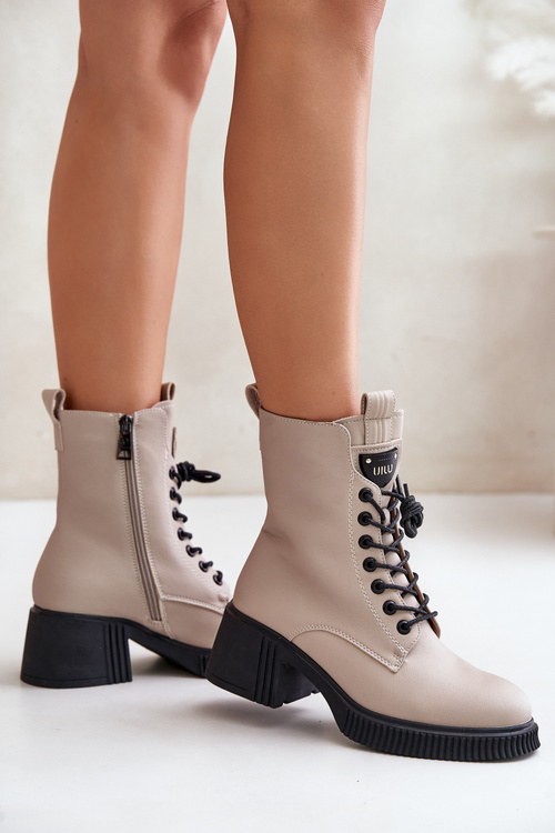 Теплі жіночі черевики з натуральної шкіри Vinceza 66671 бежеві