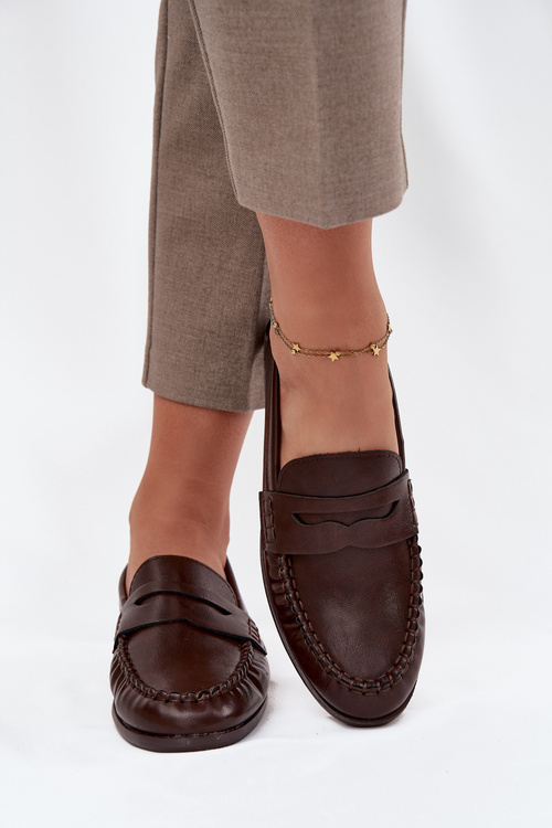 Жіночі мокасини з еко-шкіри коричневі Lilith