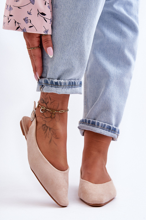 Жіночі замшеві балетки бежеві Kenra