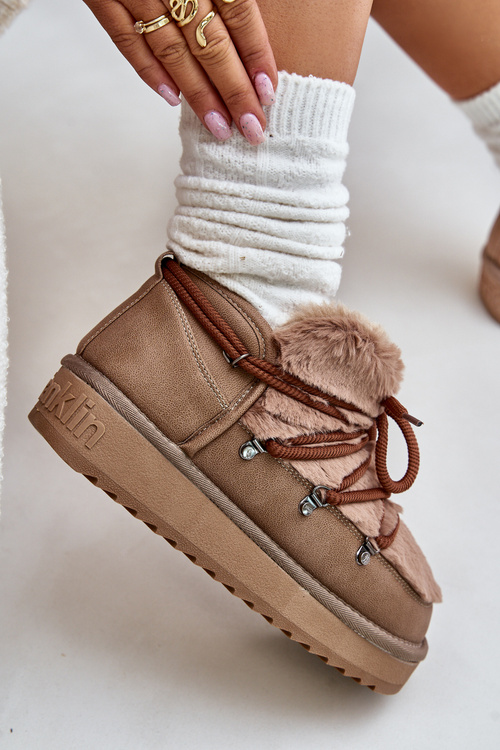 Низькі зимові черевики на платформі з хутром D.Franklin Brown DFSH370011