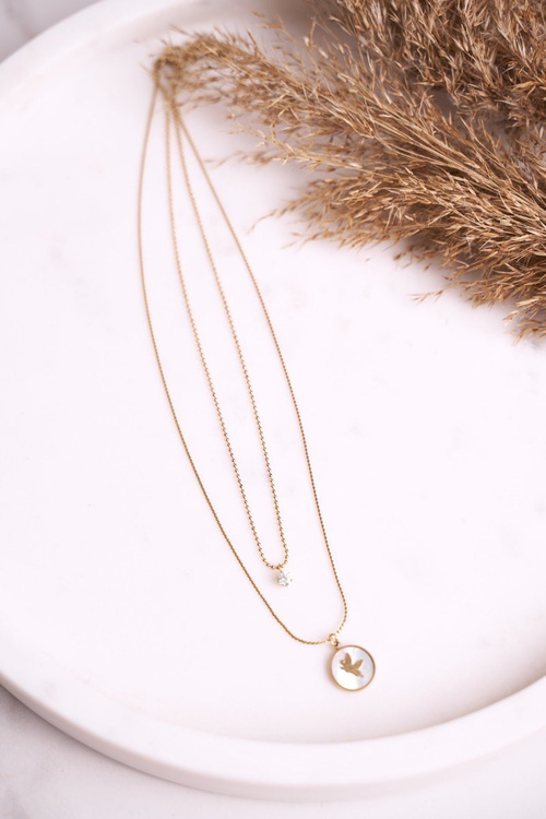 Подвійне намисто метелик і золотий метелик із кубічного цирконію