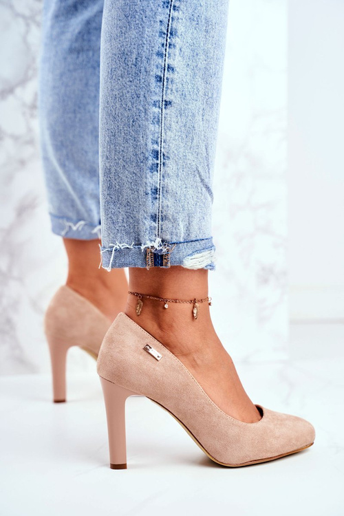 Жіночі шкіряні замшеві туфлі Sergio Leone, бежевий Кемпбелл