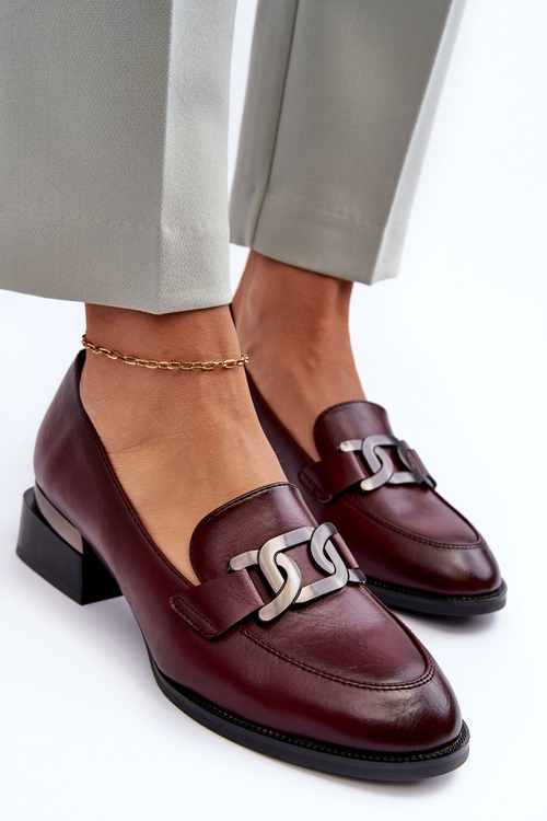 Замшеві мокасини Туфлі на підборах Бордові Sakina