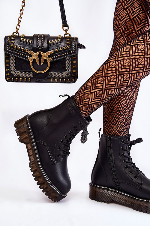 Чоботи жіночі на блискавці Big Star KK274537 Black