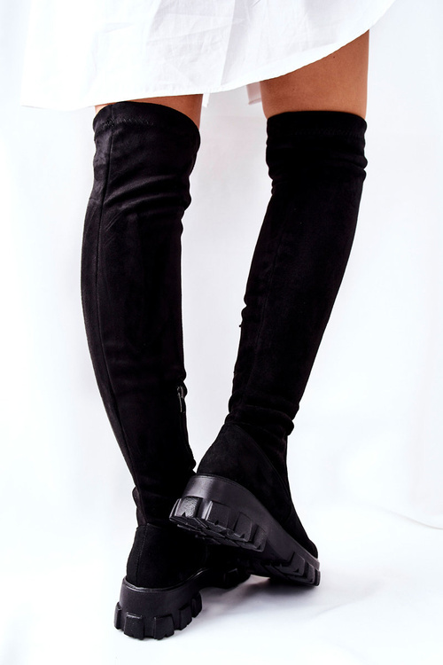 Замшеві чоботи вище коліна Black Creen