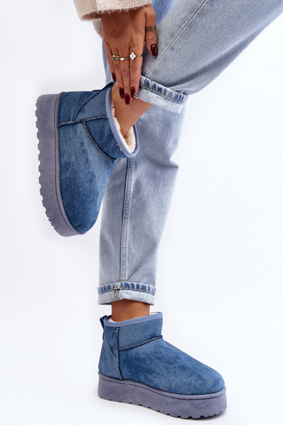 Жіночі зимові черевики з блискітками на платформі Blue Margella