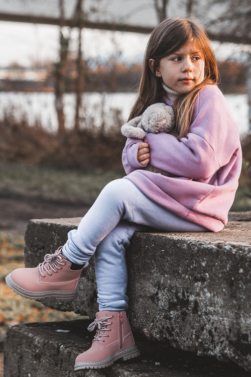 Дитячі черевики Trapper на блискавці рожеві Bansi