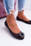 Лу Бу | Чорна гумова балерина Ballerina Meliski Flowers Palita Zirconias