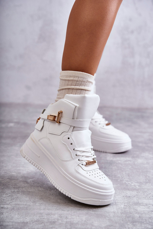 Жіночі теплі високі туфлі білого кольору Lexa