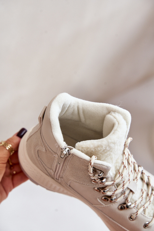 Жіночі легкі чоботи на блискавці світло-бежеві Lee Cooper LCJ-24-03-3071