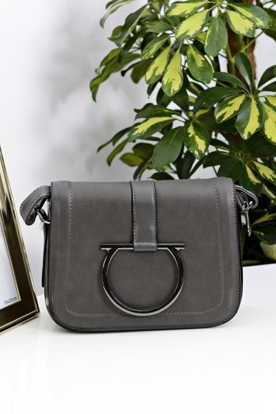 Жіноча сіра сумочка через плече Letter Bag