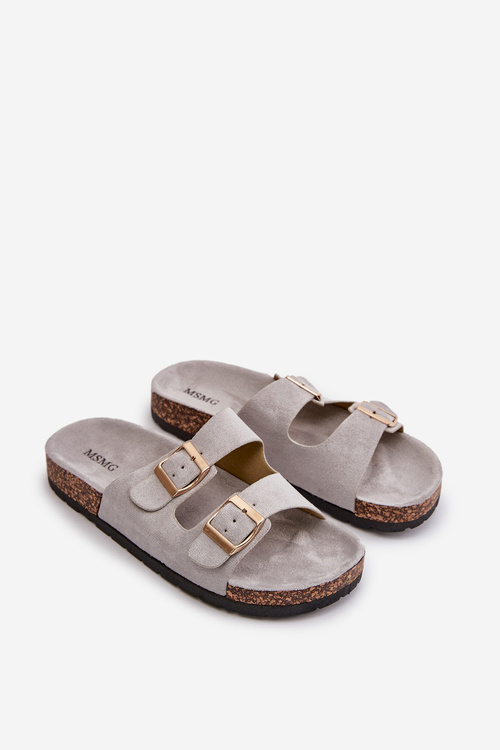 Жіночі тапочки на корковій підошві Cortina сірого кольору