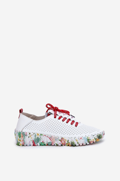 Жіноче Шкіряне Взуття На Танкетці Artiker 56C1799 Біло-Сріблясте