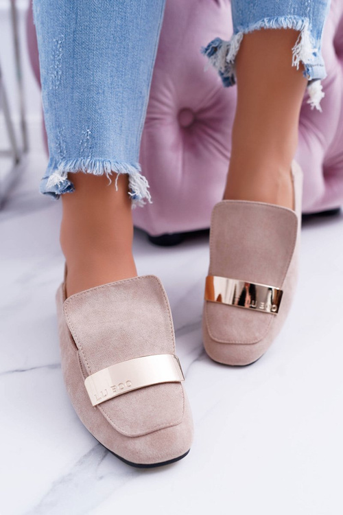 Мокасини жіночі золоті бейдж Lords Lu Boo Harlem