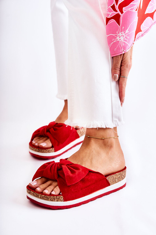 Тапочки на платформі, червоні, такі зручні