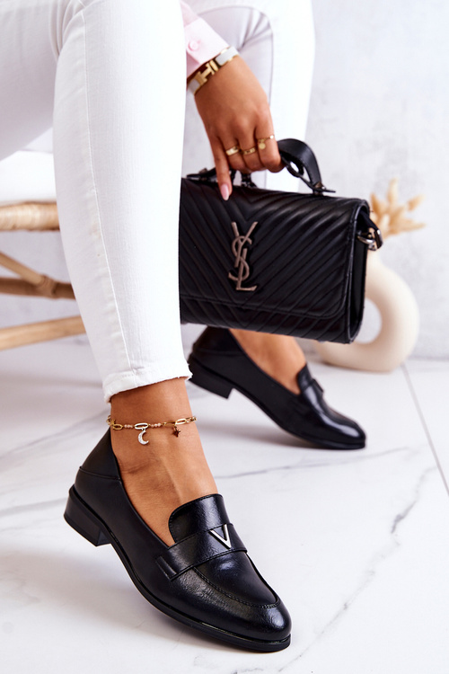 Чорні шкіряні туфлі Sherilyn