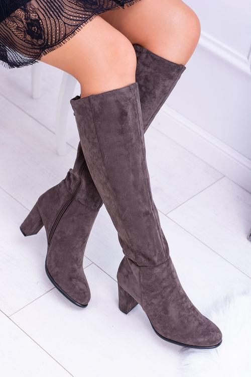 Сірі жіночі замшеві чоботи Sergio Leone KZ271