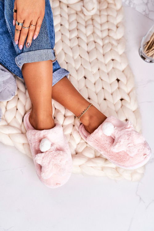 Жіночі Домашні Тапочки З Хутром І Зіркою Світло-Рожеві Ніч-Ніч