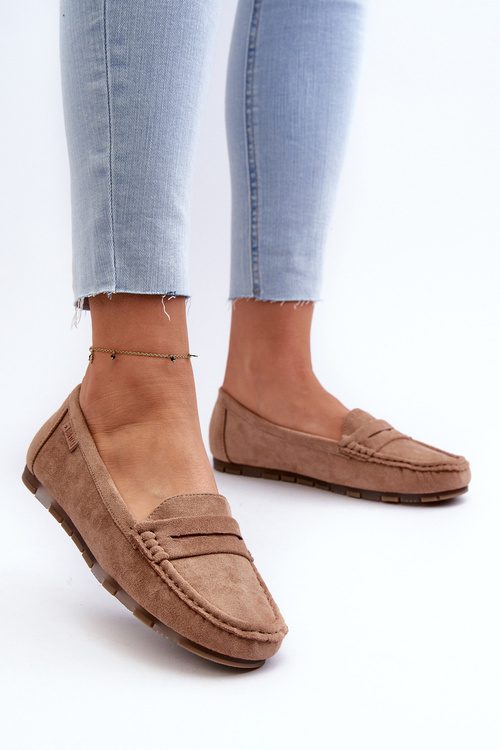 Жіночі лофери з еко-замші Big Star NN274930 Memory Foam System Beige