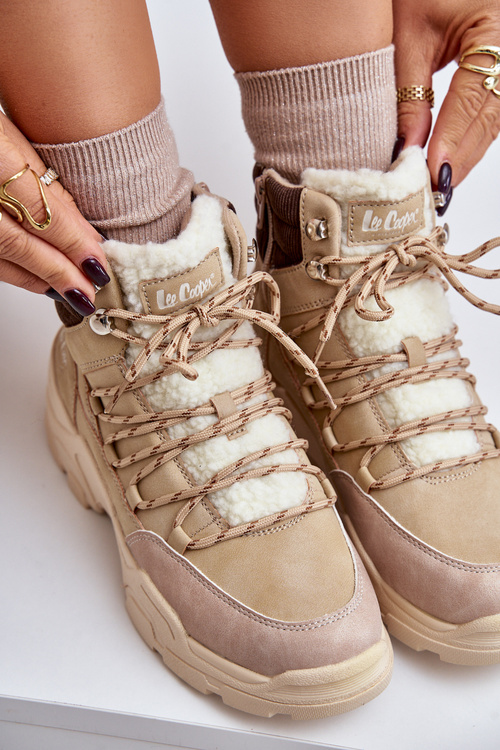 Утеплені жіночі ботильйони бежеві Lee Cooper LCJ-24-03-3059L