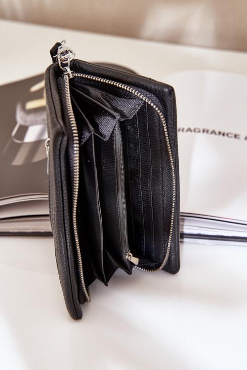 Великий Жіночий Гаманець З Тисненням Еко Шкіра Чорний Martiel