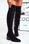 Жіночі високі чоботи вище коліна еко-замша чорні Can't Stop