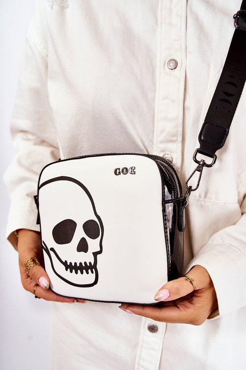 Шкіряна сумка W Pattern GOE ZNJ013 чорно-біла