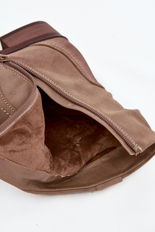 Жіночі ботінки з низьким каблуком з зібранням підкладені khaki Gracia