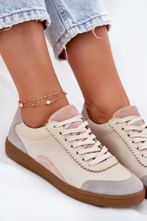 Жіночі Шкіряні Кросівки Zazoo N1220 Бежеві