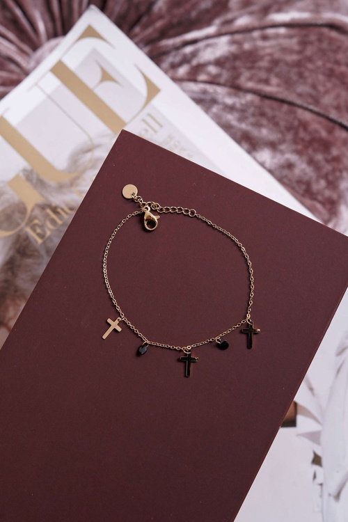 Жіночий знаменитий браслет із золота Три хрестики