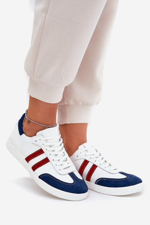 Zazoo N1068 Шкіряні Низькі Кросівки Жіночі Біло-Морські