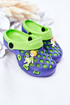 Дитячі поролонові тапочки Crocs Navy-Green Jupiter