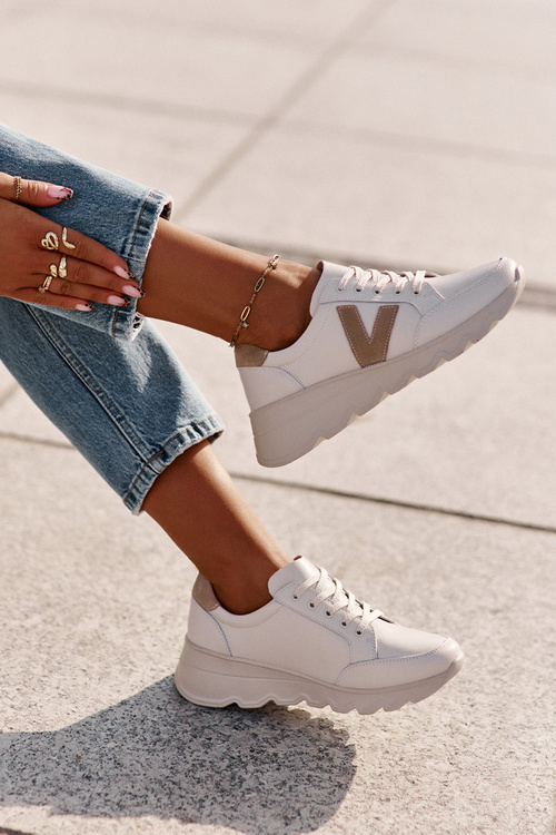Жіноче шкіряне спортивне взуття Vinceza 7918 Beige
