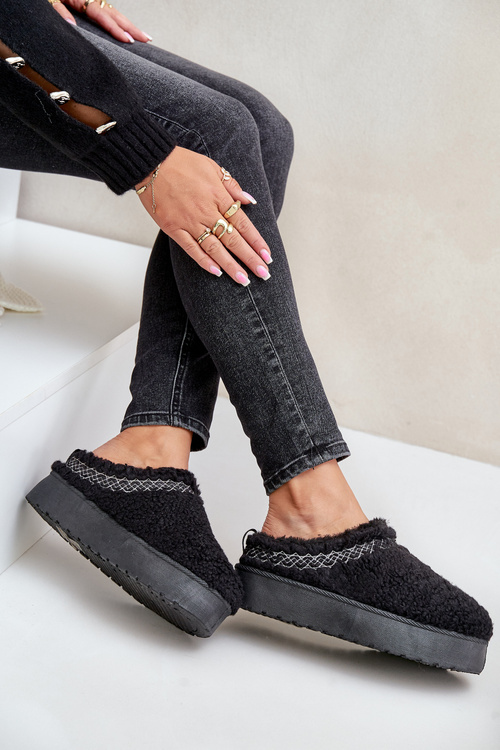 Снігові черевики на платформі з овчиною Black Mesirra