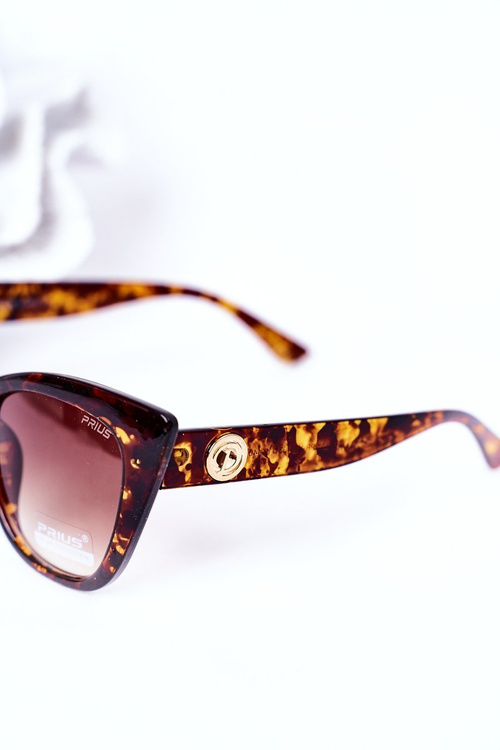 Жіночі мармурові сонцезахисні окуляри "котяче око" коричневого омбре