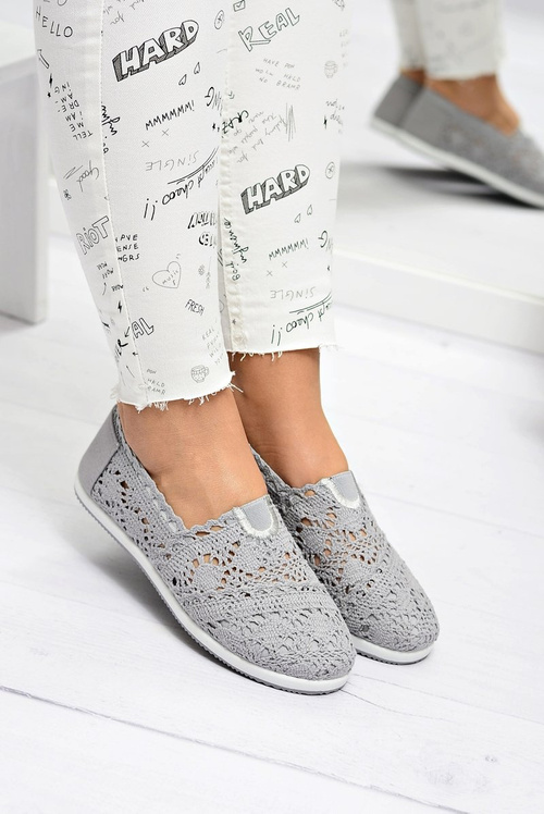 Мереживні сірі жіночі балетки Little Sugar