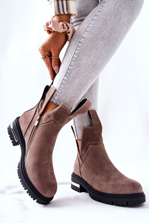 Утеплені черевики челсі на блискавці Cappucino My Way