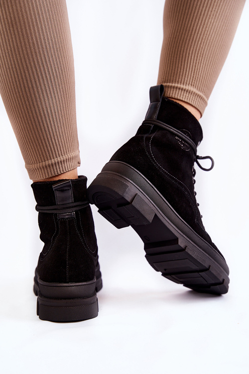 Замшеві теплі черевики Big Star KK274525 Чорні