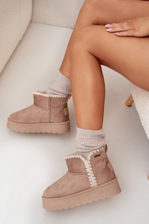 Жіночі Снігоступи На Платформі З Швами Big Star SS274129 Бежеві