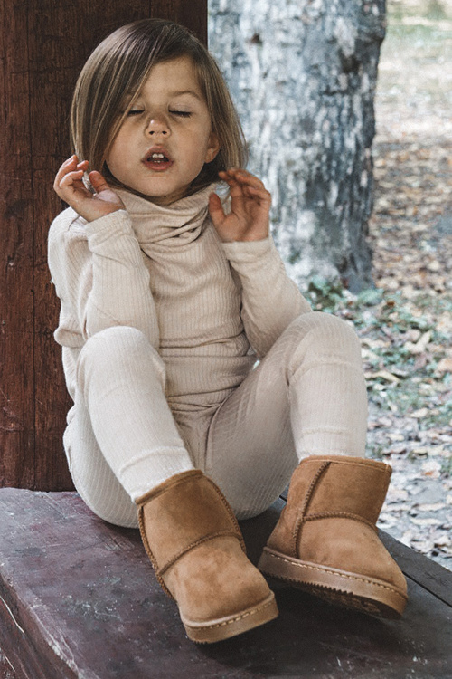 Дитячі зимові черевики для розминки хакі губі