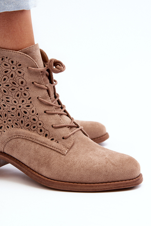 Чоботи жіночі з малюнком бежеві S.Barski HY66-136